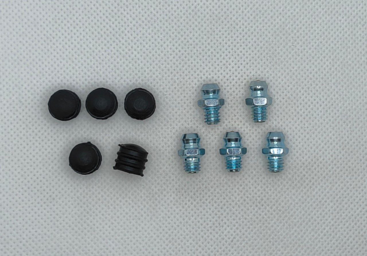 Комплект прямых пресс-масленок М6 с защитным колпачком 10 шт